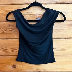 White Fox Black Open Back Tank XS